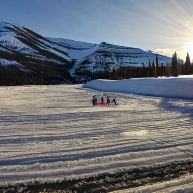Le soleil printanier brille sur les pentes enneigées de Sunshine Village, au Canada.