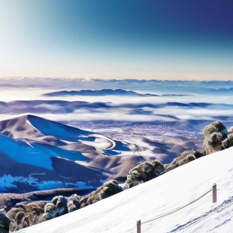 Espectacular vista panorámica de Mount Buller, Australia, cubierta de nieve.