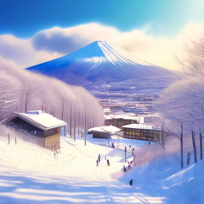 Four friends reveling in the breathtaking snowy landscapes of Niseko United, Japan, as they enjoy an unforgettable skiing vacation during the peak ski season.