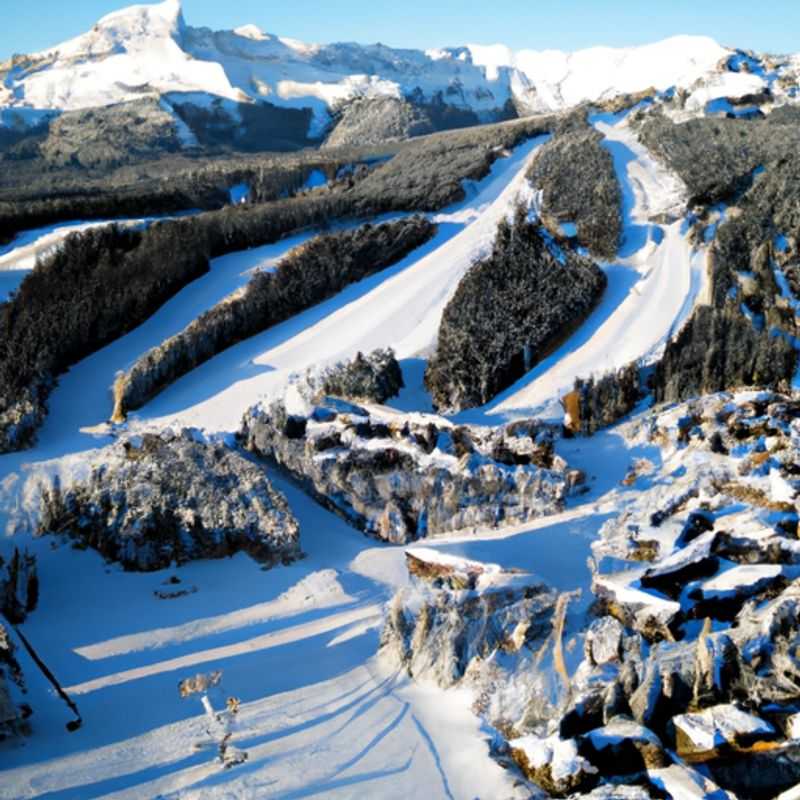 A lone skier carves a graceful arc against the pristine slopes of Fernie Alpine Resort in Canada, surrounded by towering peaks and snow-laden trees, during a thrilling 3-week ski vacation.