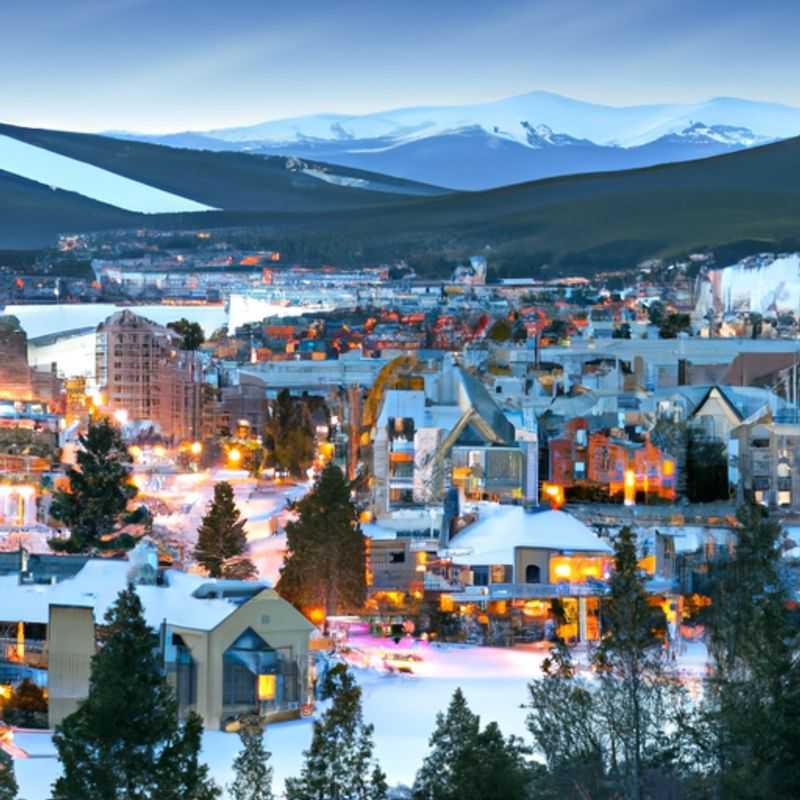 Four intrepid skiers glide down the pristine slopes of Breckenridge, USA, surrounded by breathtaking mountain vistas, during their thrilling 3-week ski vacation.