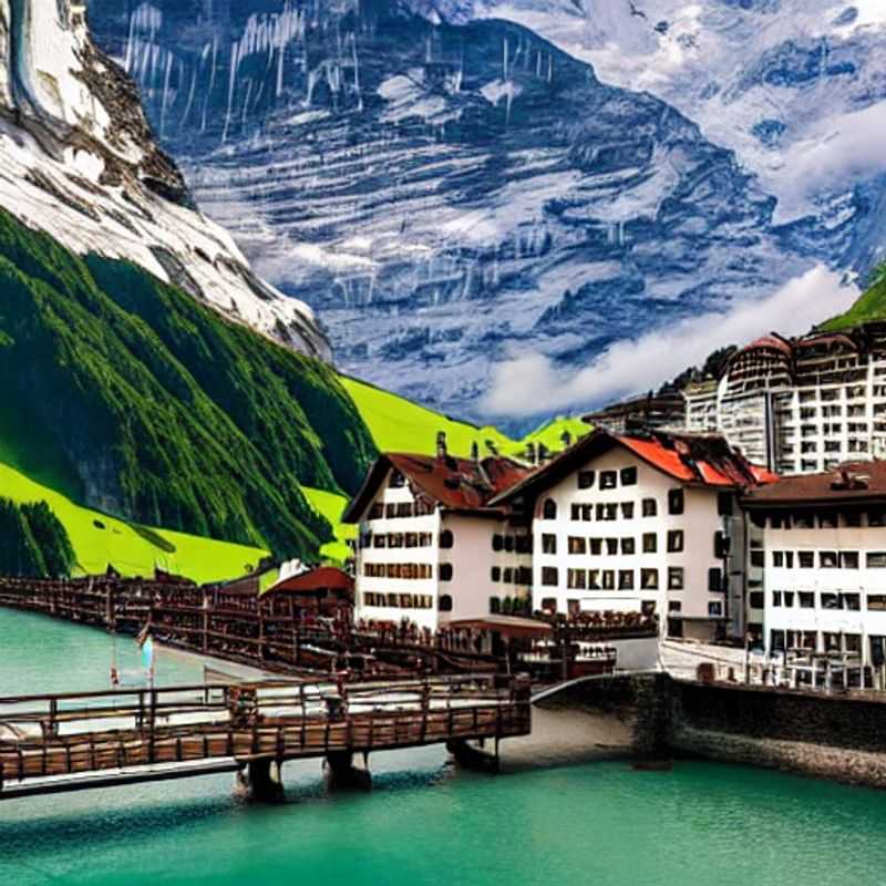 Région Jungfrau, Suisse, au printemps : paysages époustouflants de montagnes enneigées et de fleurs printanières.