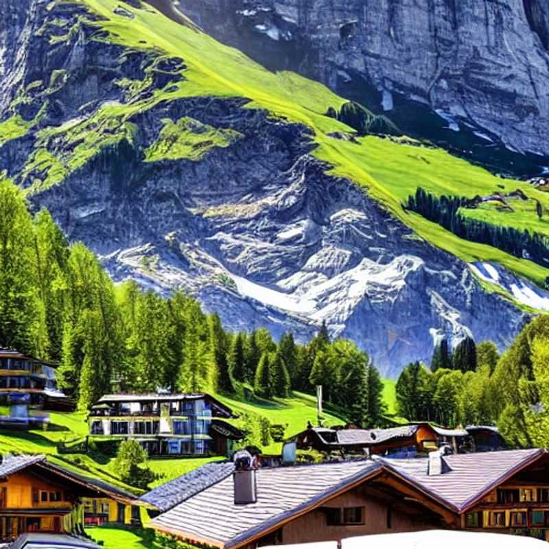 Here are a few options for alt text in Portuguese for an image of Grindelwald, Switzerland, in an article about spring break activities: