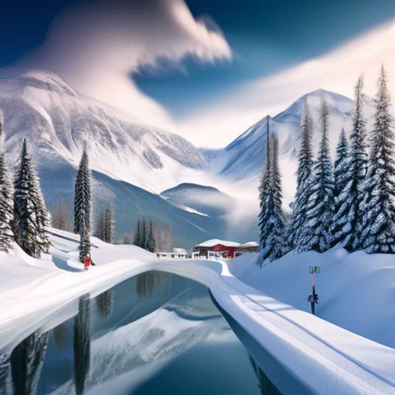 A group of six adventurous skiers reveling in the stunning snowy landscapes of Revelstoke, Canada, as they embrace a thrilling 24-hour ski vacation during peak ski season, blending culture and adventure in the mountains.