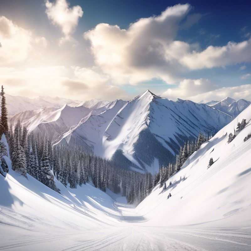 Casal aproveitando a emocionante experiência de esqui nas montanhas cobertas de neve do Big Sky Resort, EUA, durante suas férias de 5 dias na temporada de esqui como Viajantes de Última Hora.