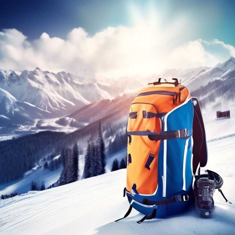 Close-up shot of a sleek and practical ski and boot bag, ready for a thrilling adventure on the slopes.