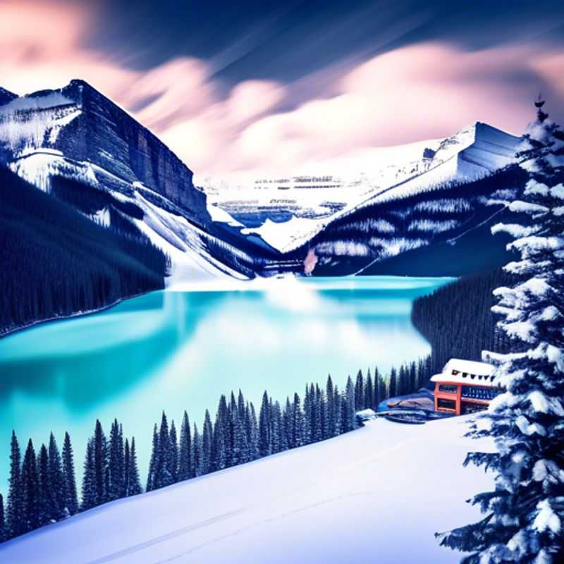 Cuatro amigos disfrutando de un emocionante día de esquí en el impresionante Lago Louise Ski Resort, Canadá, durante sus tres semanas de vacaciones en temporada de esquí.