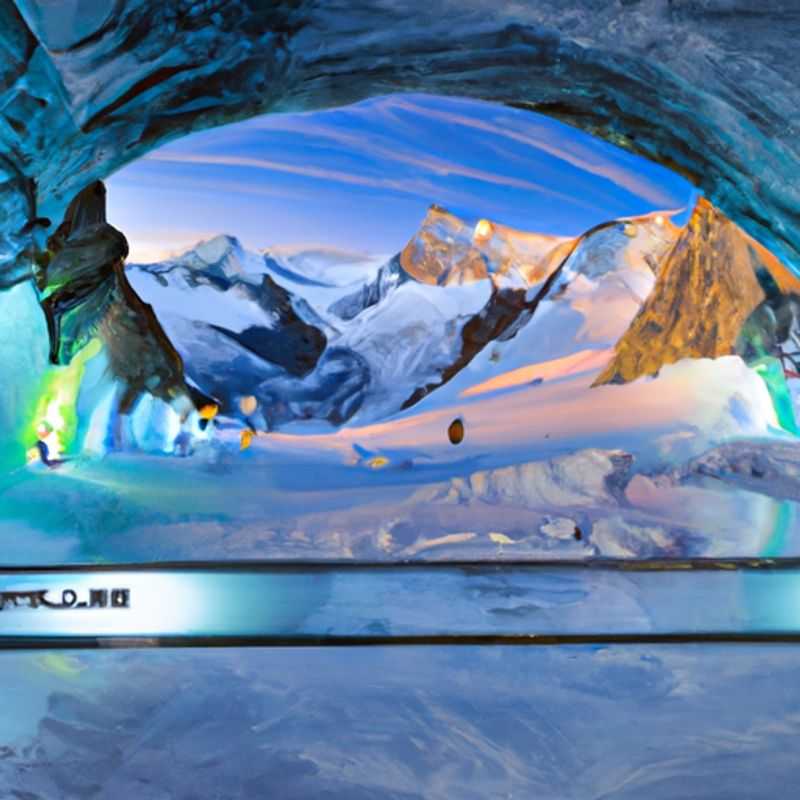 Snowboarding in Snowpark in Les Deux Alpes, France during ski season