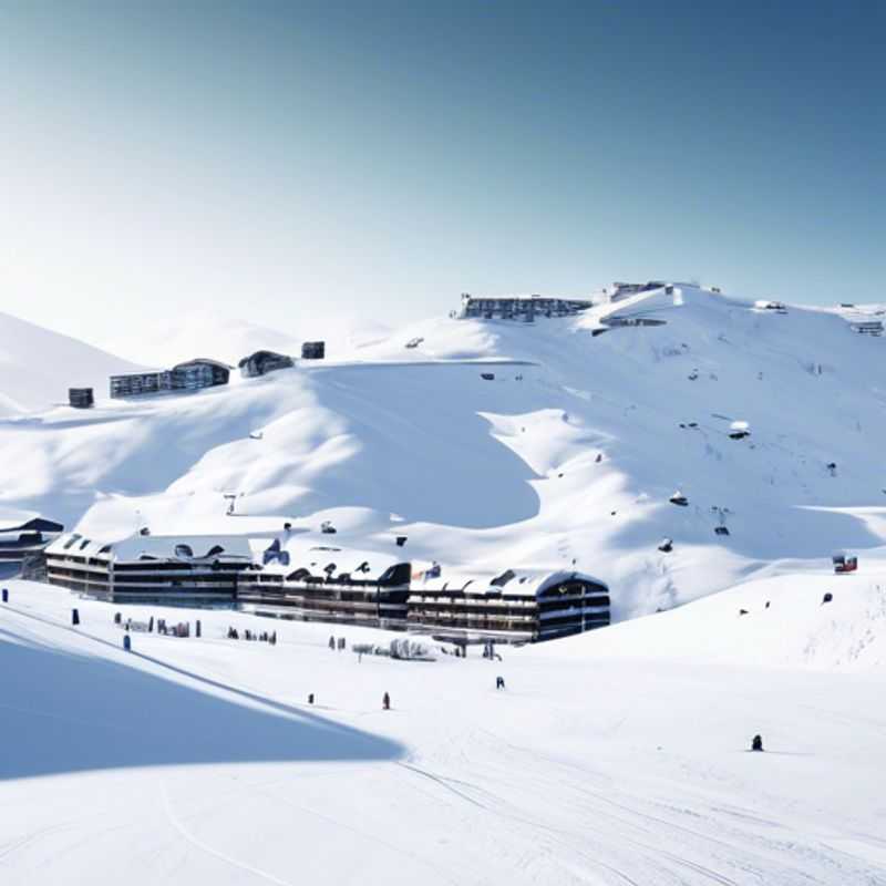 A group of six friends, known as The Cultural Explorers, skiing down the picturesque slopes of Les Menuires, France, surrounded by stunning alpine scenery during their 3-day adventure in ski season.