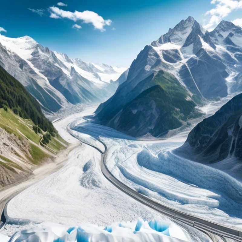Le glacier de Pitztal, Autriche, scintillant sous le soleil d'hiver.