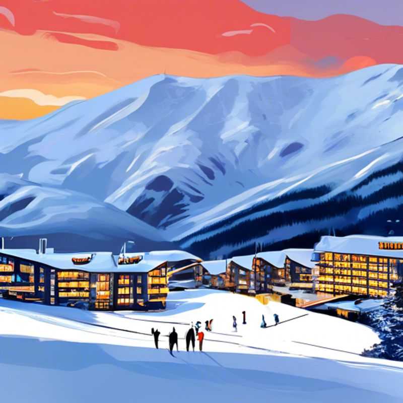 Station de ski de Cardrona, Nouvelle-Zélande, sous un ciel d'hiver.