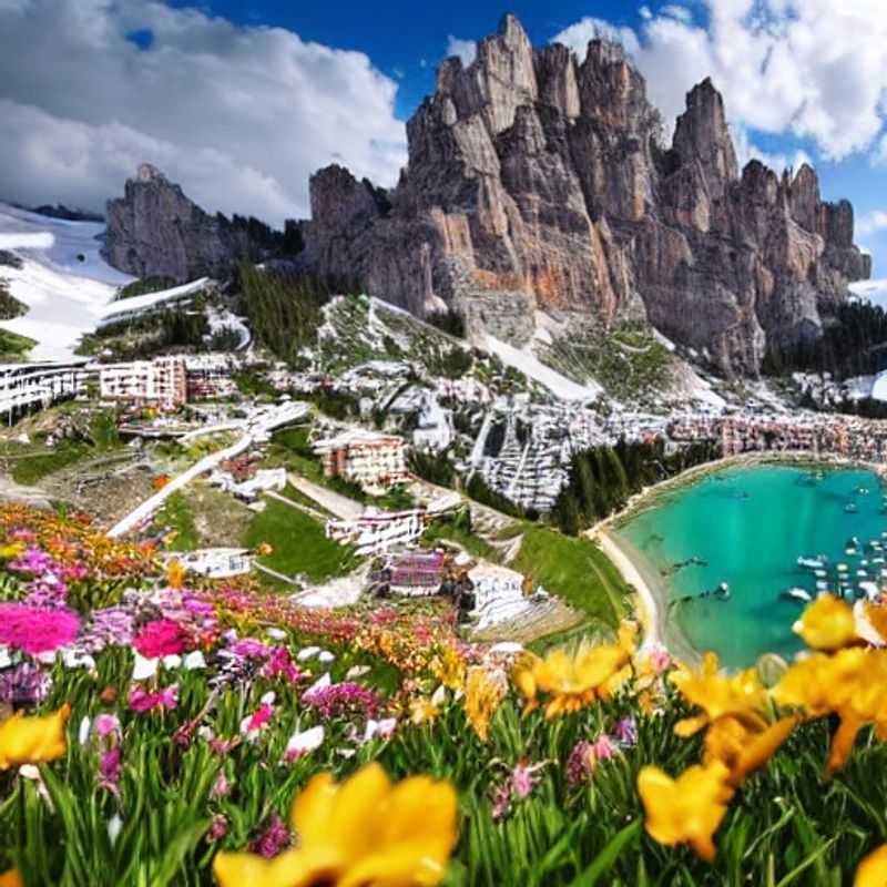 Le soleil printanier sur les Dolomites de Val Gardena.