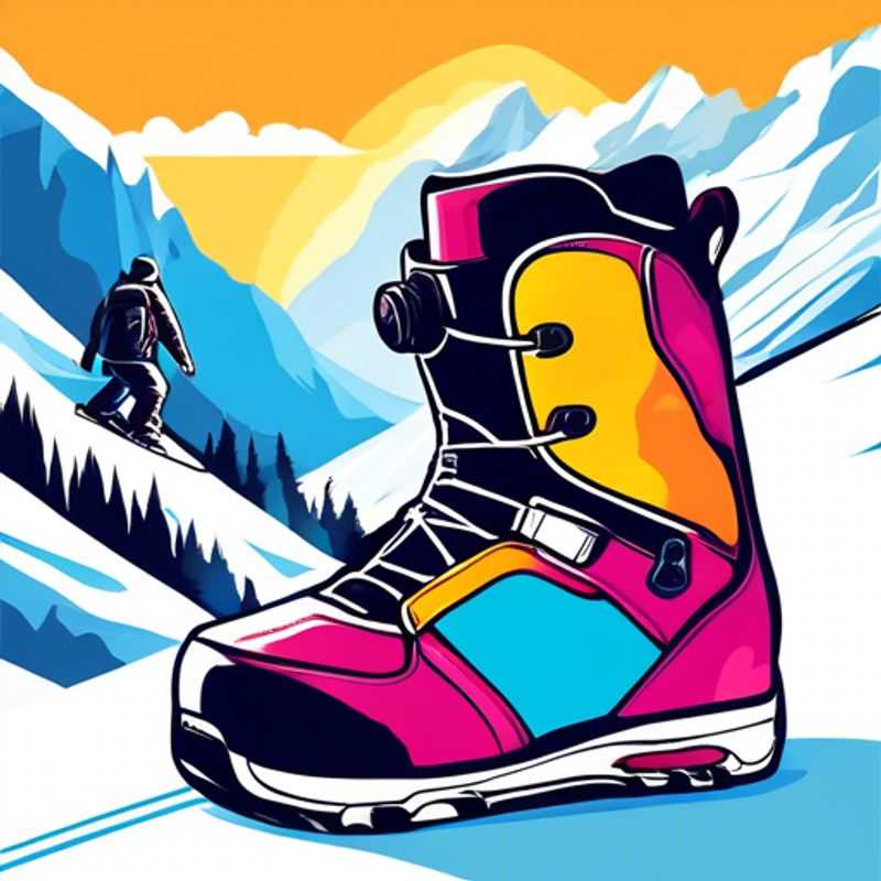 A pair of snowboard boots, ready for the slopes.