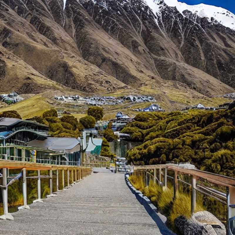 Here are a few options for alt text in Portuguese for an image of The Remarkables, New Zealand, in an article about spring break activities: