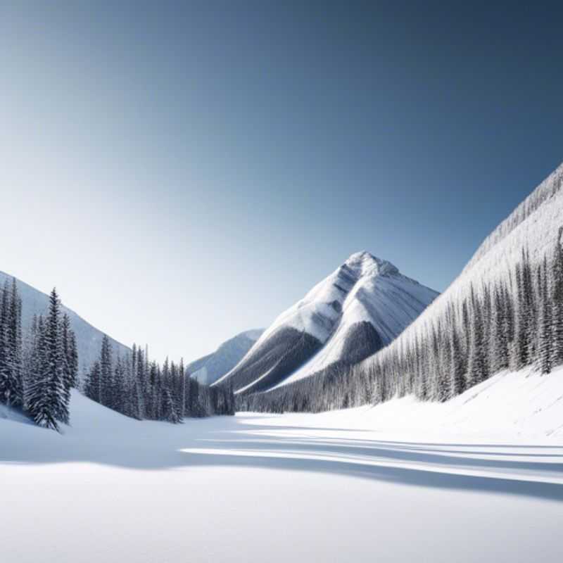 Un voyageur solitaire profitant des pistes enneigées de Mt. Norquay, Canada, lors d'une escapade de 24 heures pendant la saison de ski, avec des montagnes majestueuses en arrière-plan.