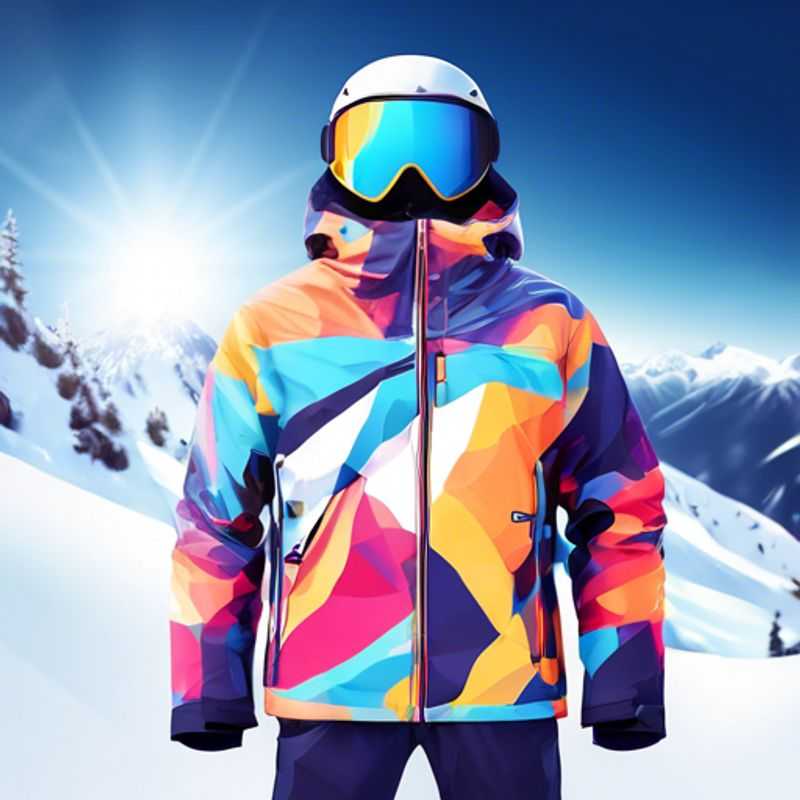 A close-up shot of a stylish and functional ski jacket and pants, showcasing the essential gear for a thrilling winter adventure on the slopes.