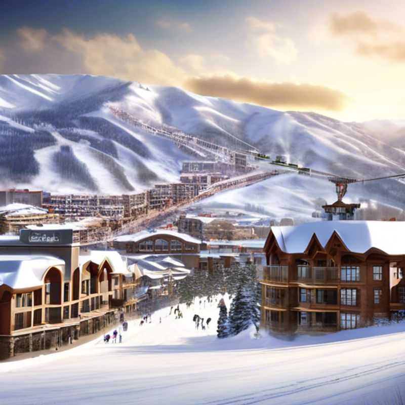 Une famille avec des enfants profitant de leur vacances de ski au Park City Mountain Resort, USA, pendant la saison de ski, explorant les magnifiques pistes enneigées et créant des souvenirs inoubliables pendant leur séjour de 3 semaines.