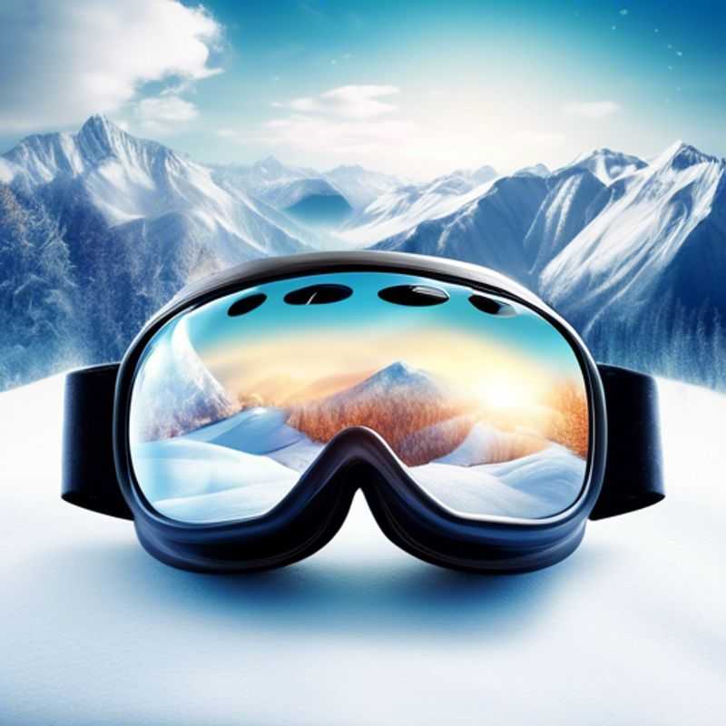A close-up shot of a pair of stylish goggles, showcasing the intricate design and advanced features that ensure optimal performance and comfort for any adventure.