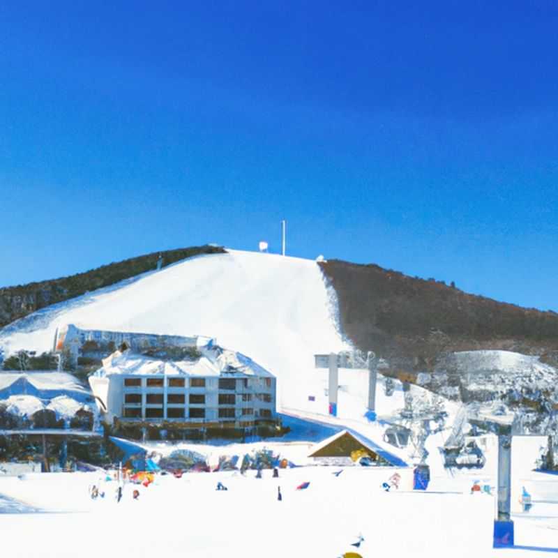 Six skiers bundled up against the cold, enjoying the thrill of gliding down the pristine slopes of Sugarloaf, USA, during their five-day ski vacation. The majestic mountain backdrop and snow-covered trees create a breathtaking winter wonderland.