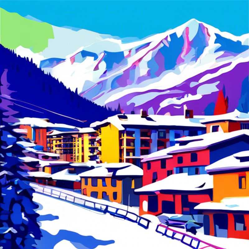 A joyful family with children skiing down the pristine slopes of Sestriere, Italy, surrounded by stunning snow-capped mountains, embracing their eco-tourist adventure during a two-week ski vacation.