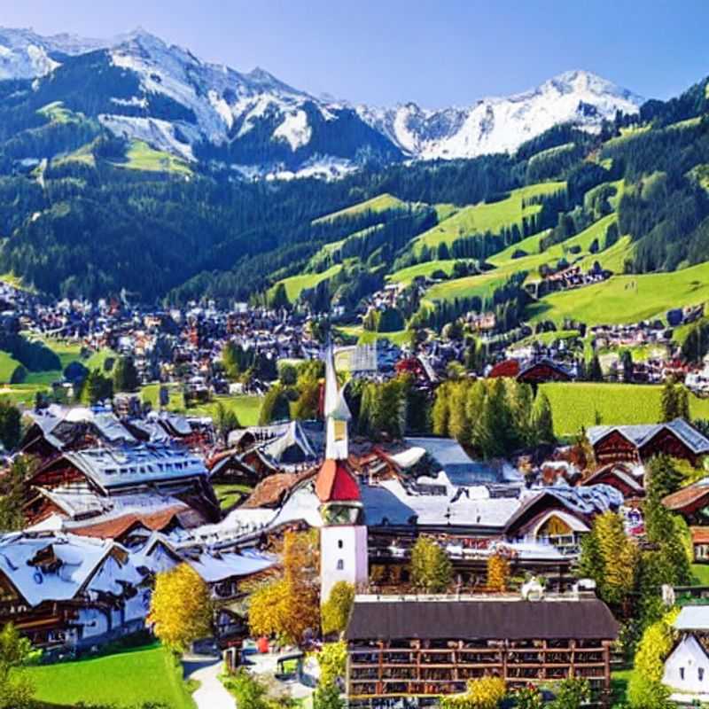 Kitzbühel au printemps : Vue imprenable sur les Alpes autrichiennes ensoleillées, idéale pour des vacances printanières.
