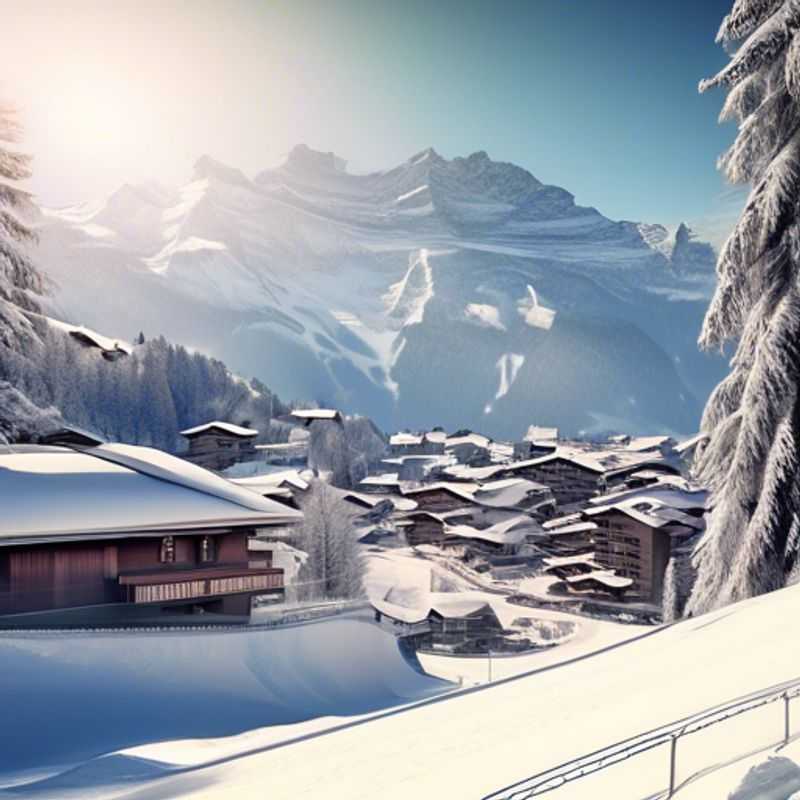 Six amis dévalant les pistes enneigées à Villars-sur-Ollon, en Suisse, lors de leur semaine de vacances de ski, entourés de paysages alpins à couper le souffle.