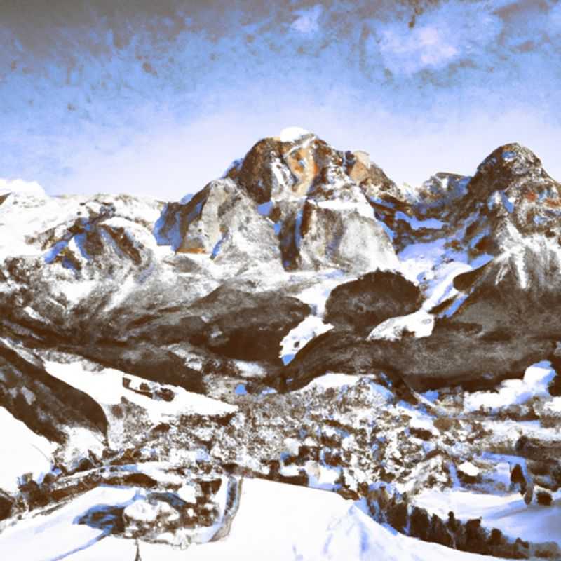Six skiers bundled up and beaming with joy, their skis poised against a backdrop of Corvara's snow-laden peaks, ready to conquer the slopes of the Dolomites during their two-week ski vacation in the enchanting Italian Alps.