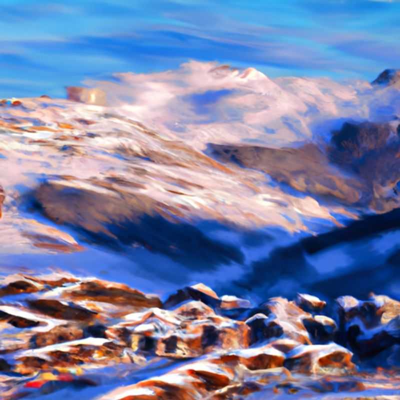 Four skiers bundled up against the cold, their faces flushed with exhilaration as they glide down the powdery slopes of La Plagne, France, enjoying a two-week ski vacation amidst breathtaking Alpine scenery.