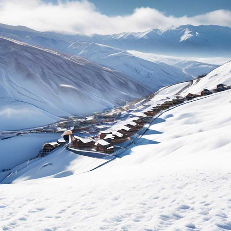 Station de ski de Cardrona, Nouvelle-Zélande, sous un ciel d'hiver.
