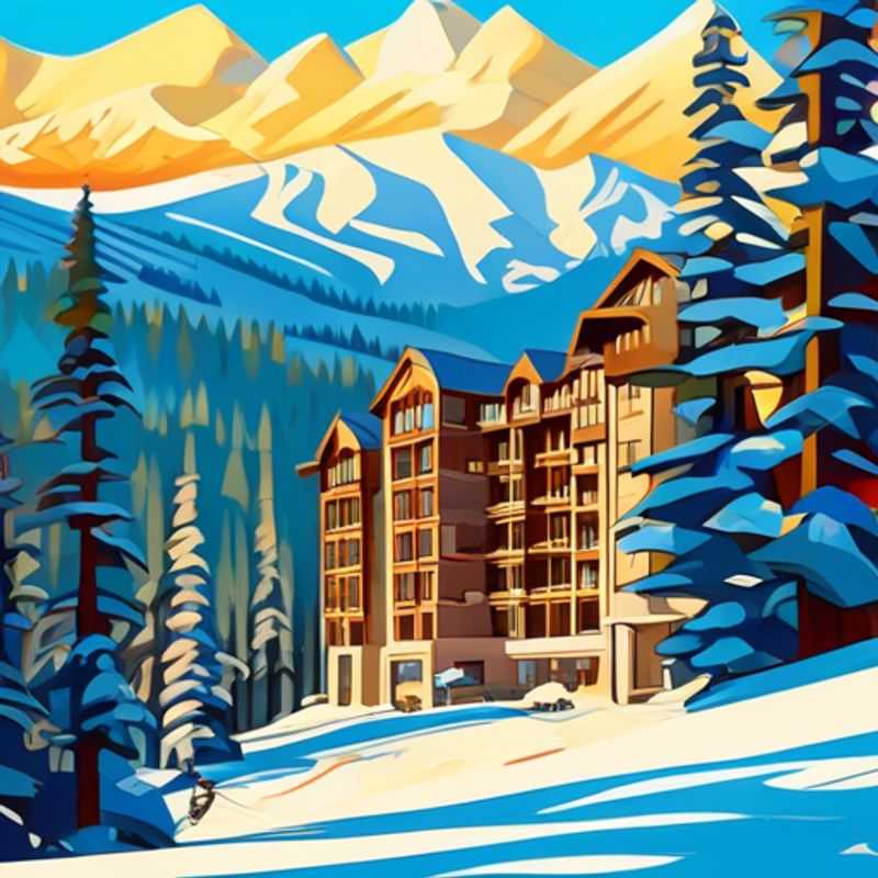 Six voyageurs en pleine action sur les pentes enneigées de Northstar California, USA, profitant d'une escapade de 24 heures pendant la saison de ski.