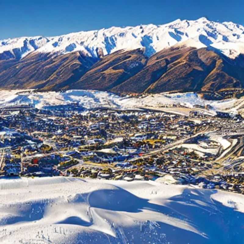 Station de ski de Cardrona en Nouvelle-Zélande, baignée de soleil printanier.
