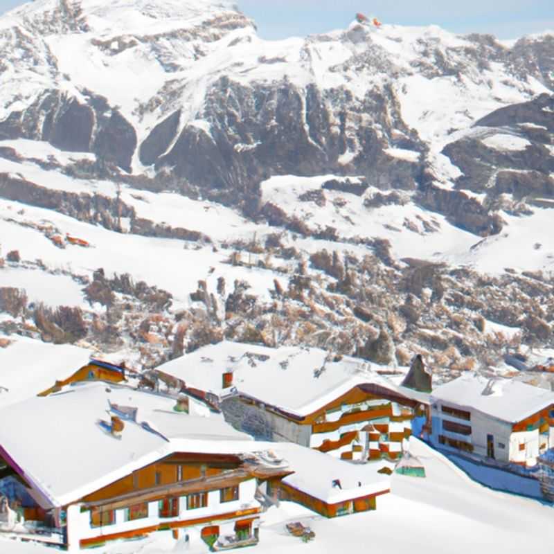 Four intrepid skiers glide effortlessly down the pristine slopes of Villars-sur-Ollon, Switzerland, a snow-kissed paradise nestled amidst the majestic Swiss Alps, during their exhilarating 2-week ski vacation.