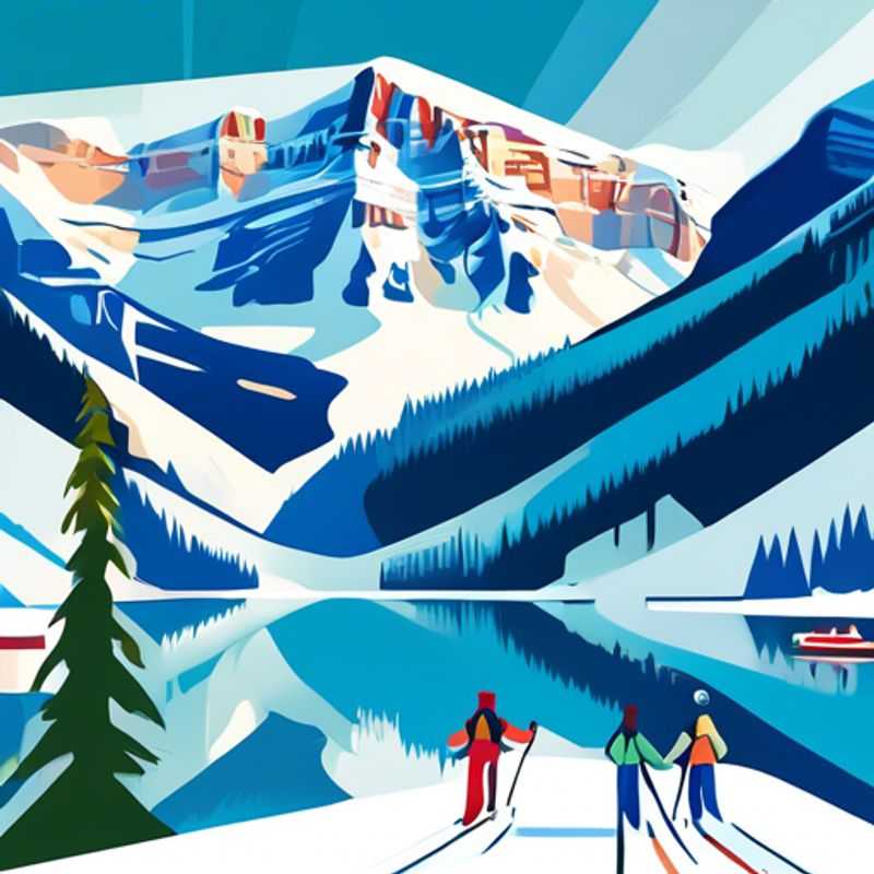 Voyageur solitaire profitant de la beauté époustouflante de Banff-Lake Louise, Canada, sur une station de ski de luxe pendant sa courte escapade de 24 heures durant la saison de ski.