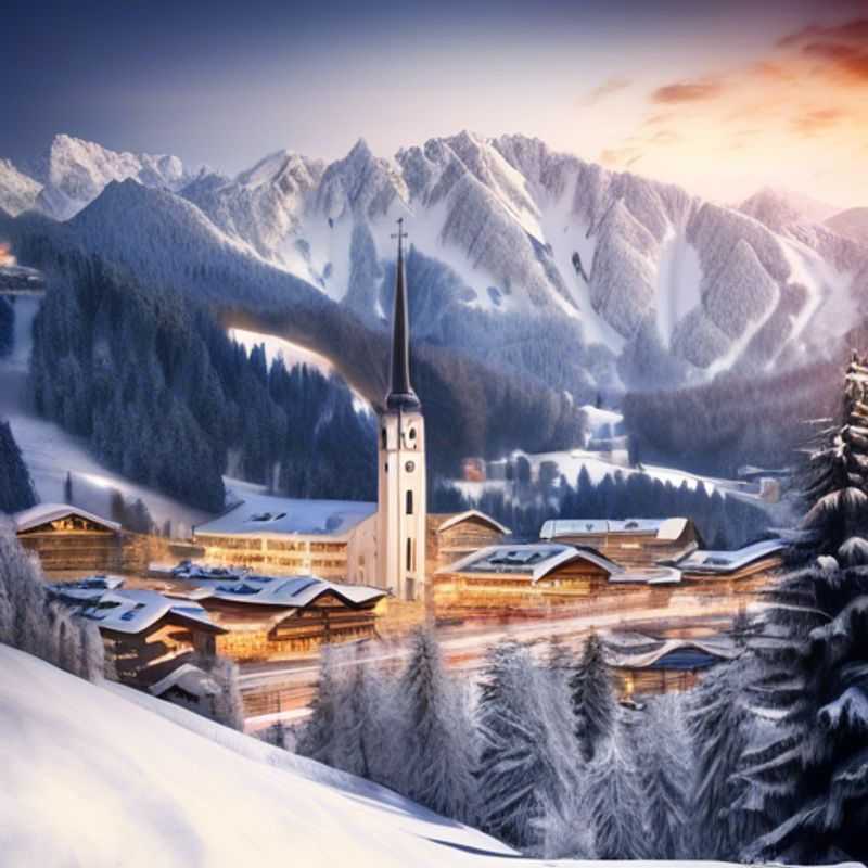 Cuatro amigos disfrutando de una emocionante semana de esquí en Schladming, Austria, rodeados de impresionantes paisajes nevados y deslumbrantes montañas durante la temporada de esquí.