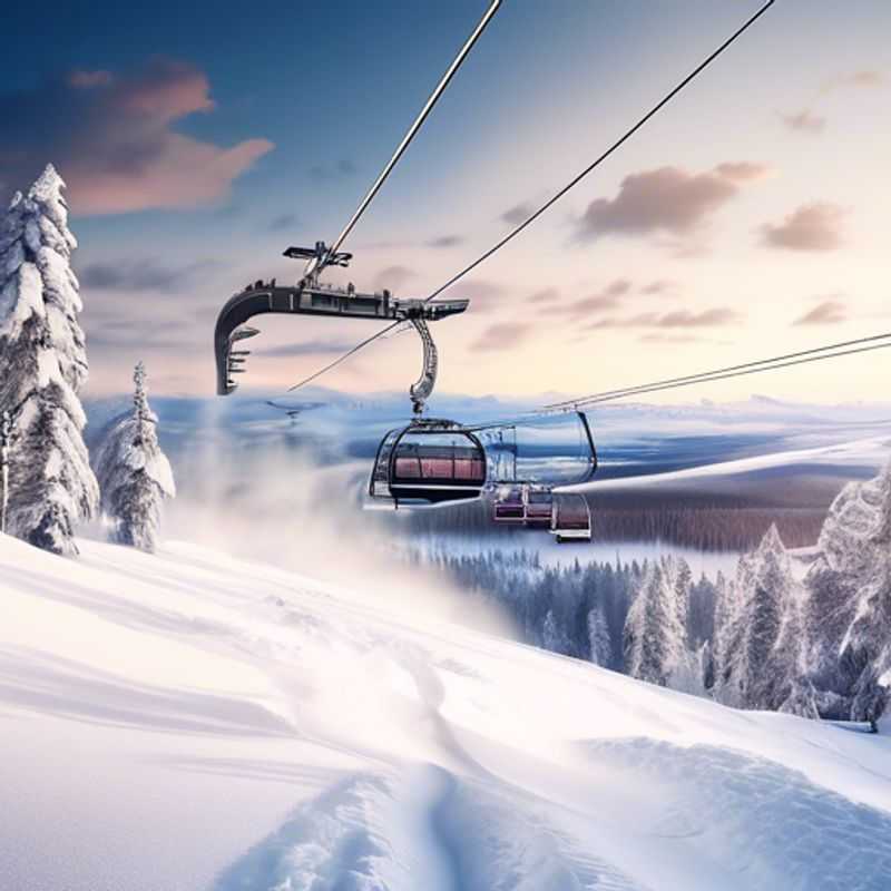 Un couple profitant des pistes enneigées de Ruka, Finlande, lors de leurs vacances de ski de deux semaines, entouré de paysages hivernaux époustouflants et de l'esprit festif de la saison.
