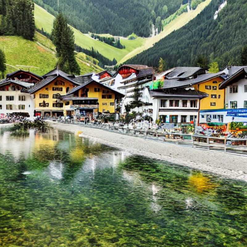 Sólden, Áustria, na primavera: paisagens deslumbrantes de montanhas ainda com neve, perfeitas para uma viagem inesquecível de férias.