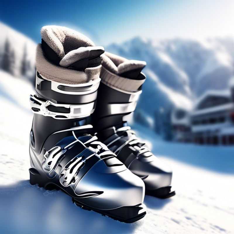 A close-up shot of a pair of brand new ski boots, showcasing the intricate details and high-performance design crucial for a comfortable and enjoyable ski experience.