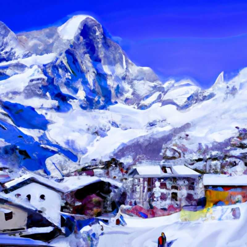 Four skiers gleefully carving fresh tracks down the pristine slopes of Cervinia, Italy, a renowned ski paradise nestled amidst the majestic Italian Alps, during their weeklong ski adventure.