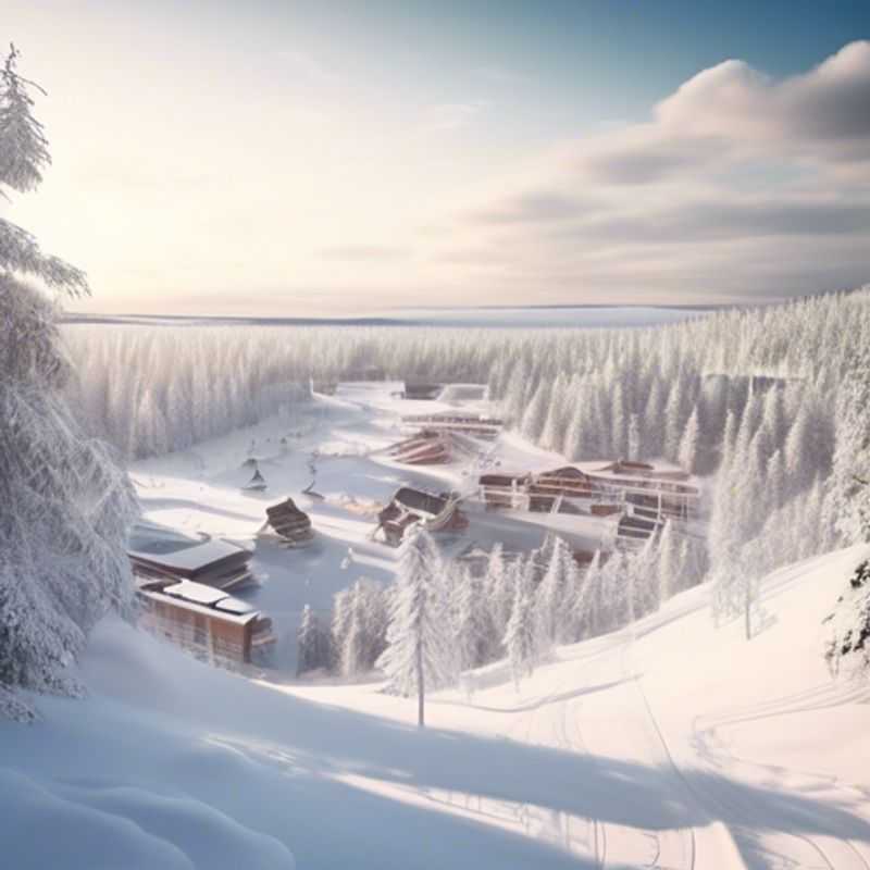 Levi, Finlande, sous un ciel d'hiver.