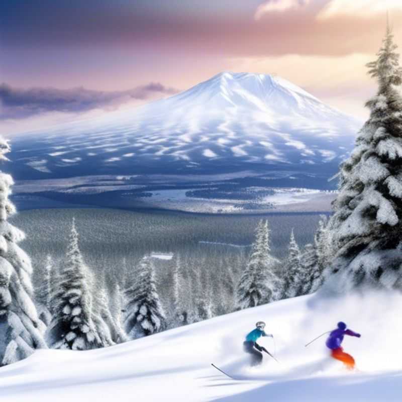 Viajero solitario disfrutando de una emocionante aventura de esquí en Mt. Bachelor, EE. UU., durante su escapada de 4 días en plena temporada de esquí.