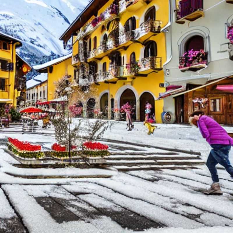 Pila, Itália, na primavera: paisagens deslumbrantes com os Alpes italianos ao fundo, perfeita para uma escapada durante as férias de primavera.