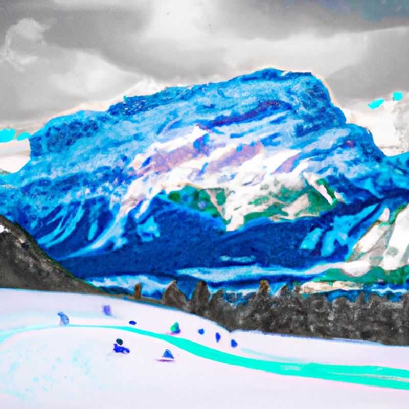 Four skiers conquer the majestic slopes of Mount Norquay in Canada, embarking on an exhilarating 3-week ski adventure amidst breathtaking mountain vistas blanketed in pristine snow.