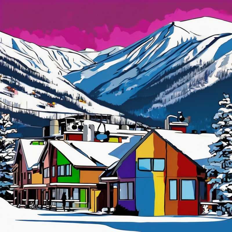 La ville pittoresque de Keystone, USA, avec ses montagnes enneigées et son architecture de style chalet, offrant des vues magnifiques pour votre séjour.