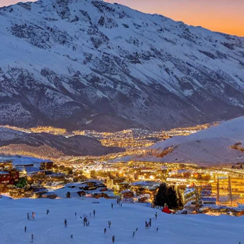 Casal curtindo a neve e as vistas incríveis em Cardrona Alpine Resort, Nova Zelândia, durante as férias da primavera! Aventura e diversão garantidas!