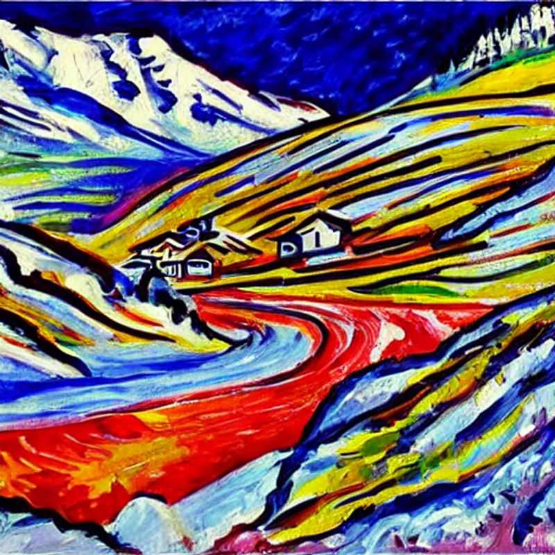 Deux amis profitant du soleil printanier sur les pistes immaculées de Val d'Isère, un paradis alpin en France, pendant les vacances de printemps.