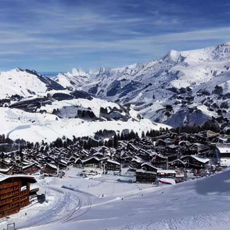Parejas disfrutando del sol primaveral en La Plagne, Francia, con las montañas nevadas como telón de fondo perfecto para unas vacaciones inolvidables de Semana Santa. (Couples enjoying the spring sunshine in La Plagne, France, with the snow-capped mountains as the perfect backdrop for an unforgettable Spring Break vacation.)