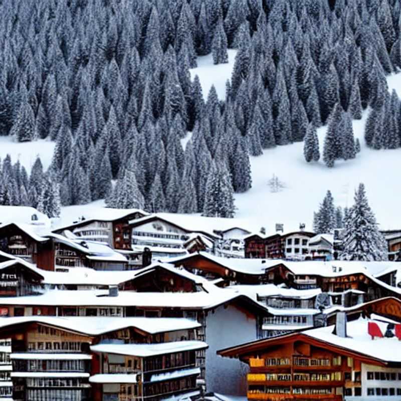 Casal curtindo o sol da primavera em Laax, Suíça, com montanhas nevadas ao fundo - o paraíso perfeito para um spring break inesquecível!