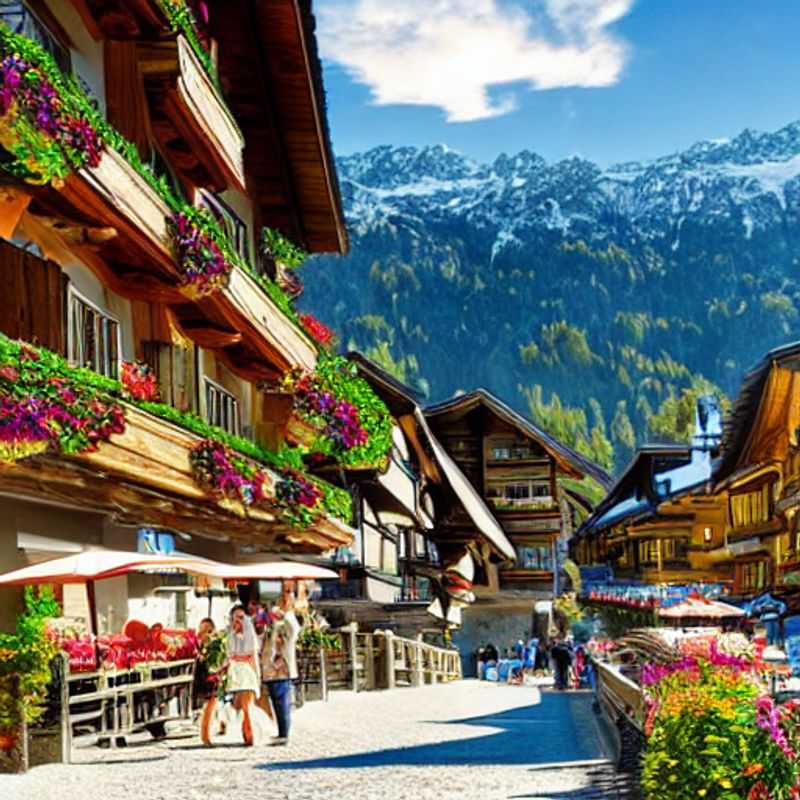Casal aproveitando o sol da primavera e a vista alpina de tirar o fôlego em Verbier, Suíça, durante as férias da primavera! A aventura os aguarda nas montanhas!