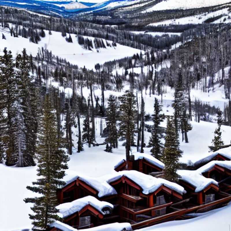 Duas pessoas esquiando na neve na Deer Valley Resort, EUA, durante as férias da primavera.
