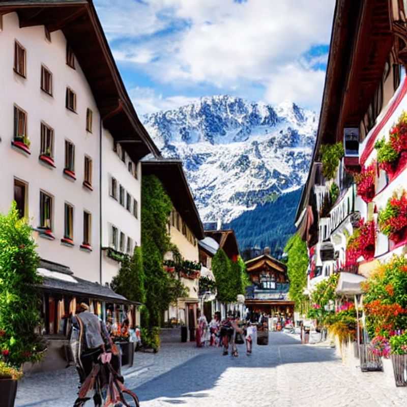 Casais aproveitando o ar puro e as paisagens vibrantes de Mayrhofen, Áustria, durante as férias da primavera, com picos nevados e vales verdejantes criando um cenário alpino perfeito.